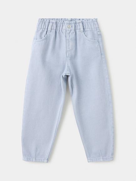 Mango Kids' Barrel Fit Jeans, Sky Blue, Sky Blue