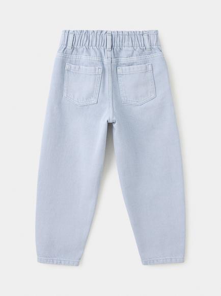 Mango Kids' Barrel Fit Jeans, Sky Blue - view 2, Sky Blue