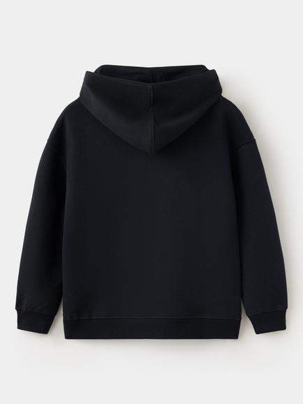 Mango Kids' Cotton Blend Hoodie, Black - view 2, Black
