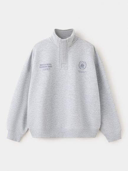 Mango Kids' Sudadera Oversized High Neck Sweatshirt, Mid Grey Melange, Mid Grey Melange