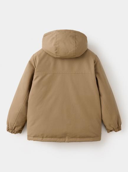 Mango Kids' Padded Hooded Parka Coat, Camel - view 2, Camel