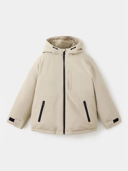 Mango Kids' Padded Hooded Parka Coat, Raw, Raw