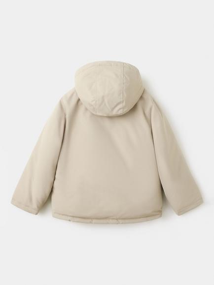 Mango Kids' Padded Hooded Parka Coat, Raw - view 2, Raw