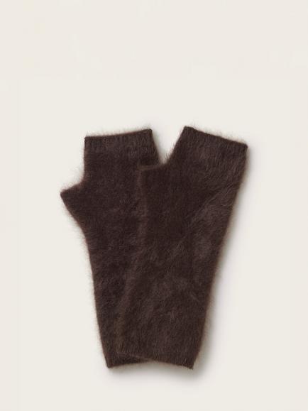 The White Company Brushed Cashmere Wrist Warmers, Dark Chocolate, Dark Chocolate