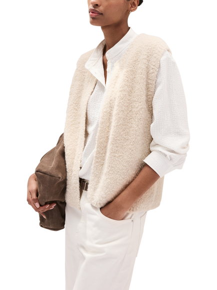 The White Company Alpaca Wool Blend Gilet, Birch Marl, Birch Marl