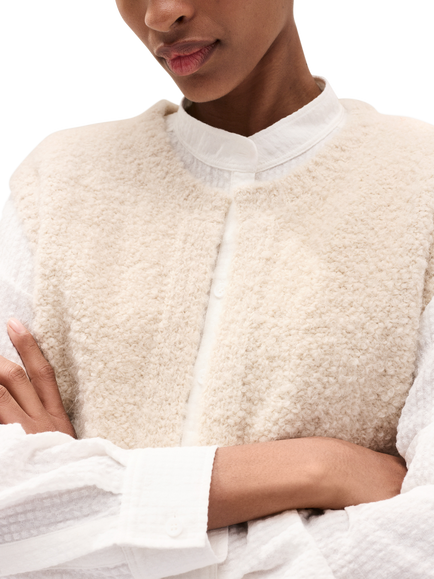 The White Company Alpaca Wool Blend Gilet, Birch Marl - view 2, Birch Marl