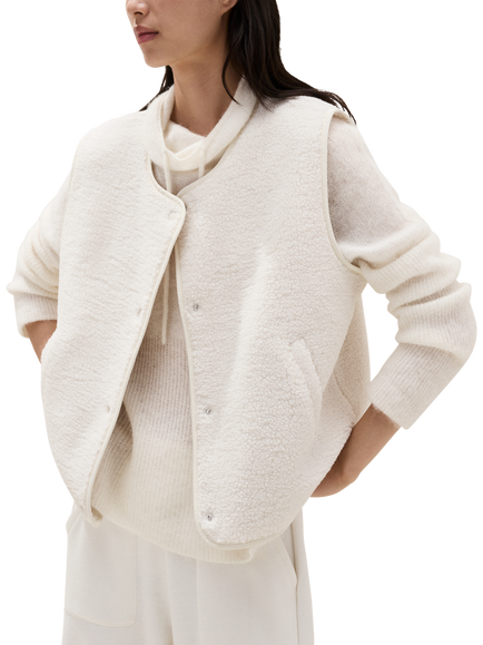 The White Company Button Down Borg Gilet, Scandi White, Scandiwhte