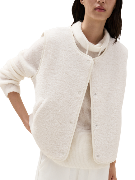 The White Company Button Down Borg Gilet, Scandi White - view 2, Scandiwhte
