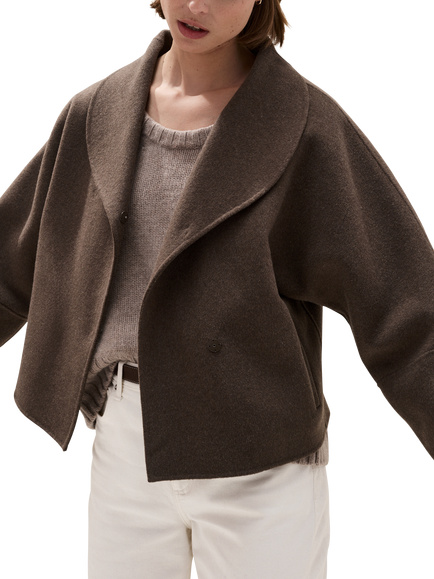 The White Company Wool Rich Cocoon Sleeve Coat, Walnut, Walnut