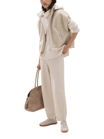 The White Company Hooded Borg Gilet, Biscuit - view 2, Biscuit