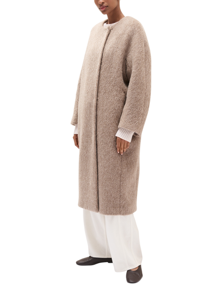 The White Company Wool Blend Longline Coat, Milk Chocolate, Milk Chocolate