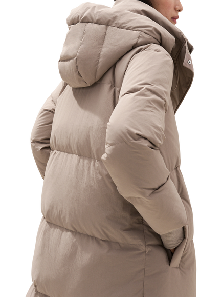 The White Company High Neck Hooded Puffer Jacket, Rye - view 2, Rye