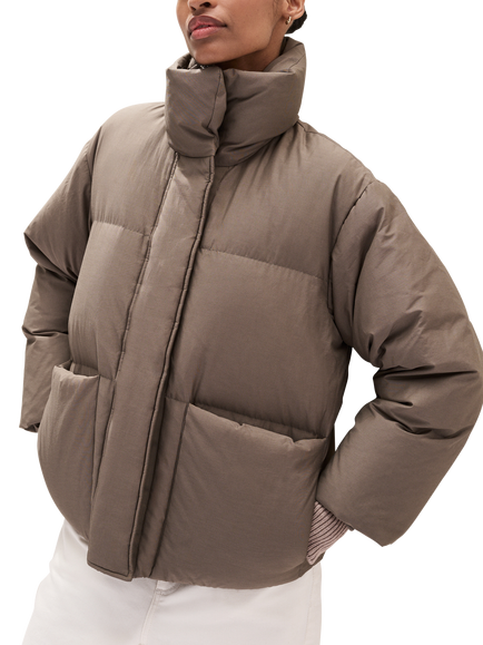 The White Company Short Puffer Coat, Walnut, Walnut