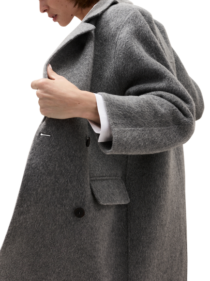 The White Company Wool Rich with Cashmere Oversized Coat, Grey Marl - view 2, Grey Marl