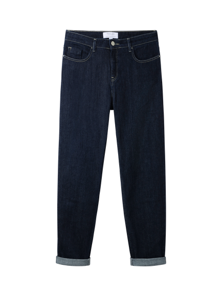 The White Company Brompton Mid Rise Slim Jeans, Dark Indigo