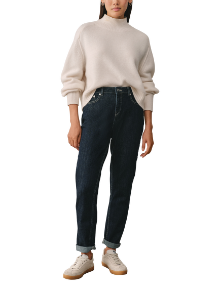The White Company Brompton Mid Rise Slim Jeans - view 2, Dark Indigo