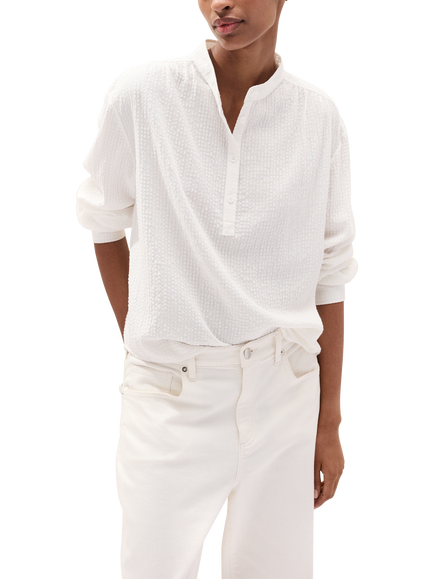 The White Company Boho Blouse containing LENZING™ ECOVERO™ Viscose, Porcelain, Porcelain