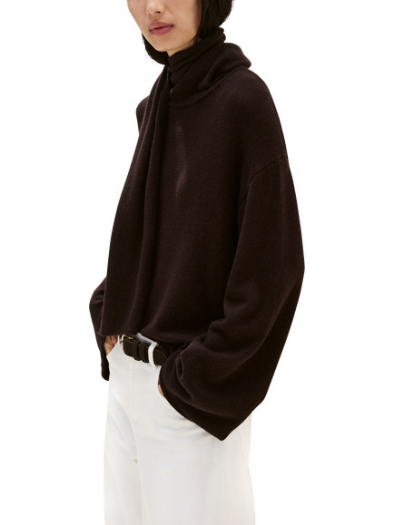 The White Company Scarf Jumper, Dark Chocolate, Dark Chocolate