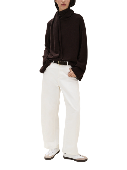 The White Company Scarf Jumper, Dark Chocolate - view 2, Dark Chocolate