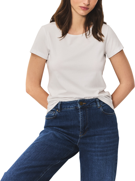 The White Company Short Sleeve T-Shirt, White - view 2, White
