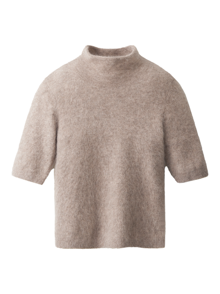 The White Company Alpaca Wool Blend T-Shirt, Rye Marl, Rye Marl