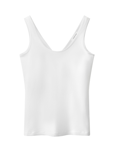 The White Company Versatile Sleeveless V-Neck Vest, White, White