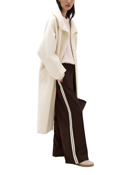 The White Company Jersey Side Stripe Trousers containing LENZING™ ECOVERO™ Viscose, Dark Chocolate - view 2, Dark Chocolate