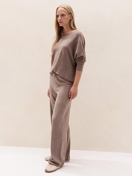 The White Company Sparkle Trim Wool Blend with Cashmere Jogger, Nought, Nought