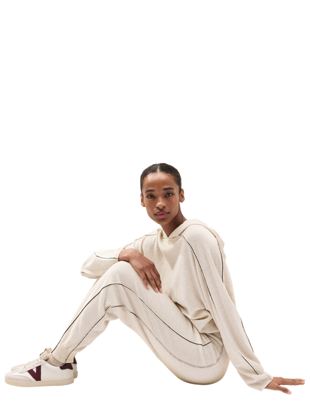 The White Company Stripe Wool Blend with Cashmere Cuffed Trousers, Cloud - view 2, Cloud