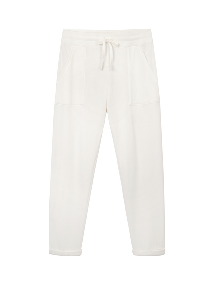 The White Company Ultimate Cotton Blend Cuff Joggers, Ivory, Ivory