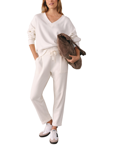 The White Company Ultimate Cotton Blend Cuff Joggers, Ivory - view 2, Ivory