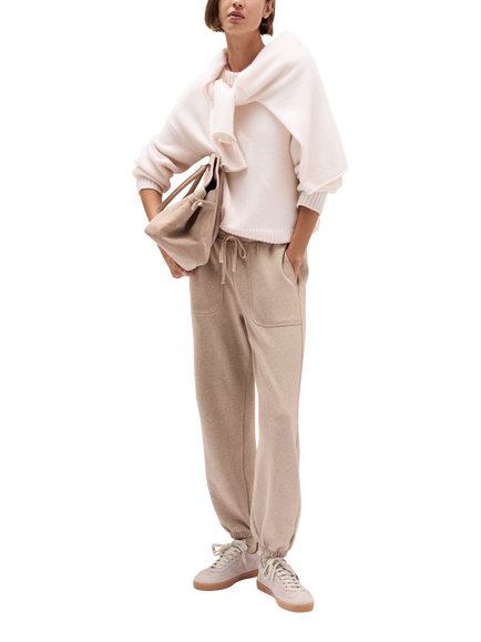 The White Company Ultimate Cotton Blend Cuff Joggers, Dusty Taupe - view 2, Dusty Taupe