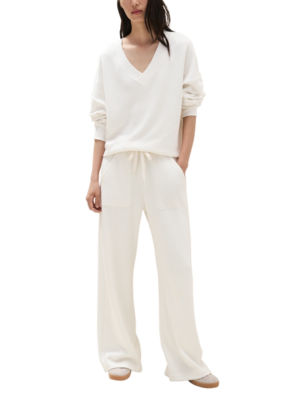 The White Company Ultimate Wide Leg Trousers, Ivory - view 2, Ivory