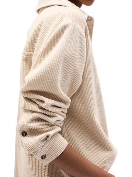 The White Company Relaxed Corduroy Boyfriend Shirt, Birch - view 2, Birch
