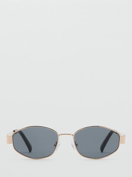 Mango Women's Oval Sunglasses, Gold, Gold