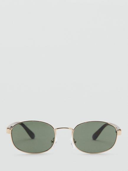 Mango Women's Oval Sunglasses, Gold, Gold
