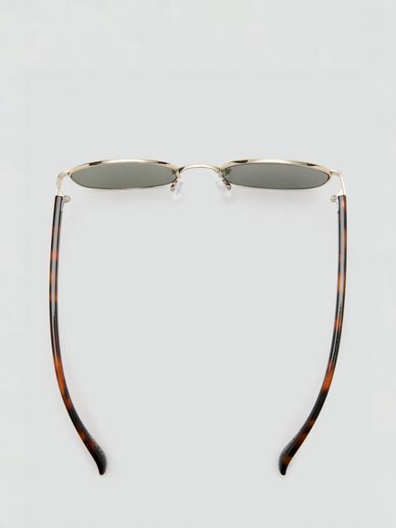 Mango Women's Oval Sunglasses, Gold - view 2, Gold