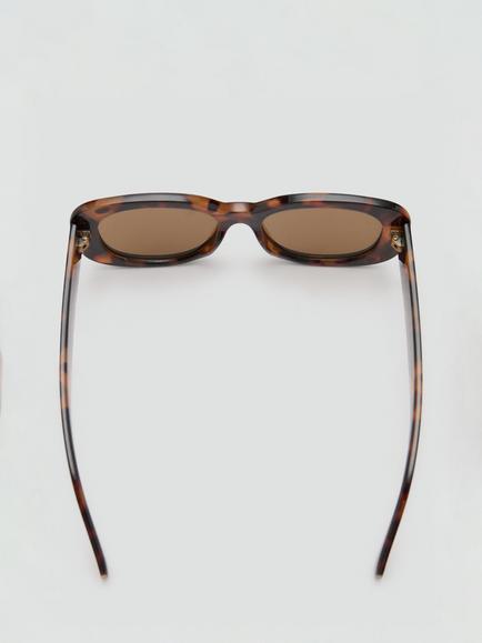 Mango Women's Oversized Rectangular Sunglasses, Chocolate - view 2, Chocolate