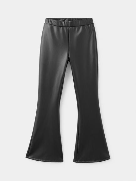 Mango Kids' Elasticated Waist Flare Leggings, Black, Black