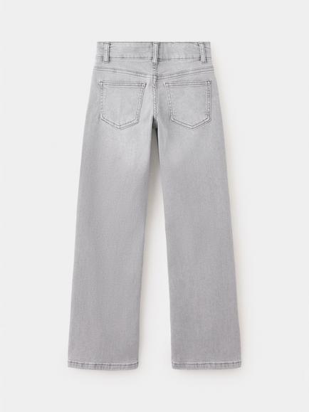 Mango Kids' Mid Rise Flared Jeans, Grey - view 2, Grey
