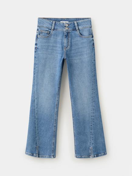 Mango Mid-Rise Flared Jeans, Mid Blue, Mid Blue