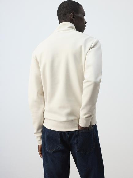 Mango Zip Neck Sweatshirt - view 2, Off White