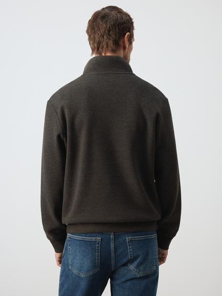 Mango Quarter-Zip Jumper - view 2, Brown