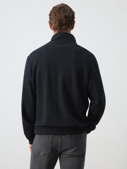 Mango Quarter-Zip Jumper - view 2, Navy