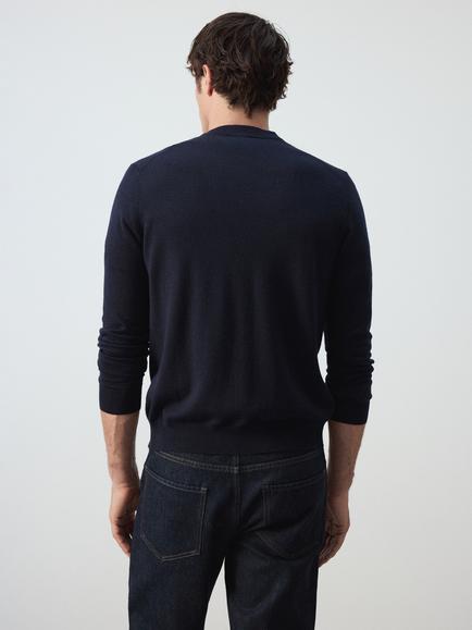 Mango Wool V-Neck Cardigan - view 2, Navy