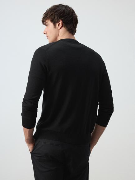 Mango Wool V-Neck Cardigan - view 2, Black