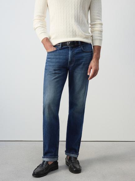 Mango Regular Fit Denim Jeans, Mid Blue, Mid Blue