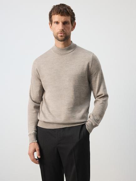 Mango Wool High Neck Jumper, Mink