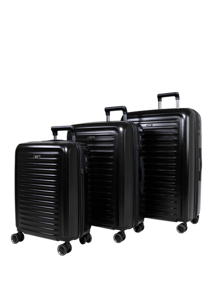 Rock Legacy 3-Piece Suitcase Set, Black, Black