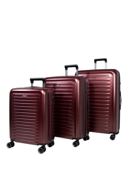 Rock Legacy 3-Piece 8-Wheel Suitcase Set, Burgundy